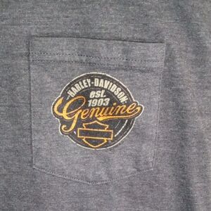 Harley-Davidson Gray Short Sleeve Pocket Tee Men’s Large